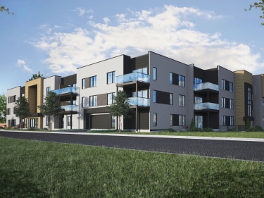 Novo District | Condominiums - Condos neufs  Saint-Jean-de-Matha avec units modles avec stationnement extrieur prs du mtro avec Piscine avec gym: 2 chambres